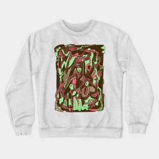 Pink and Mint Color Abstract Wave of Thoughts No 4 Crewneck Sweatshirt